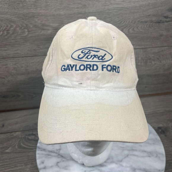 Ford Other - VTG Ford Hat Cap‎ White Strapback Faded Stained Worn Embroidered Cars Retro Y2K